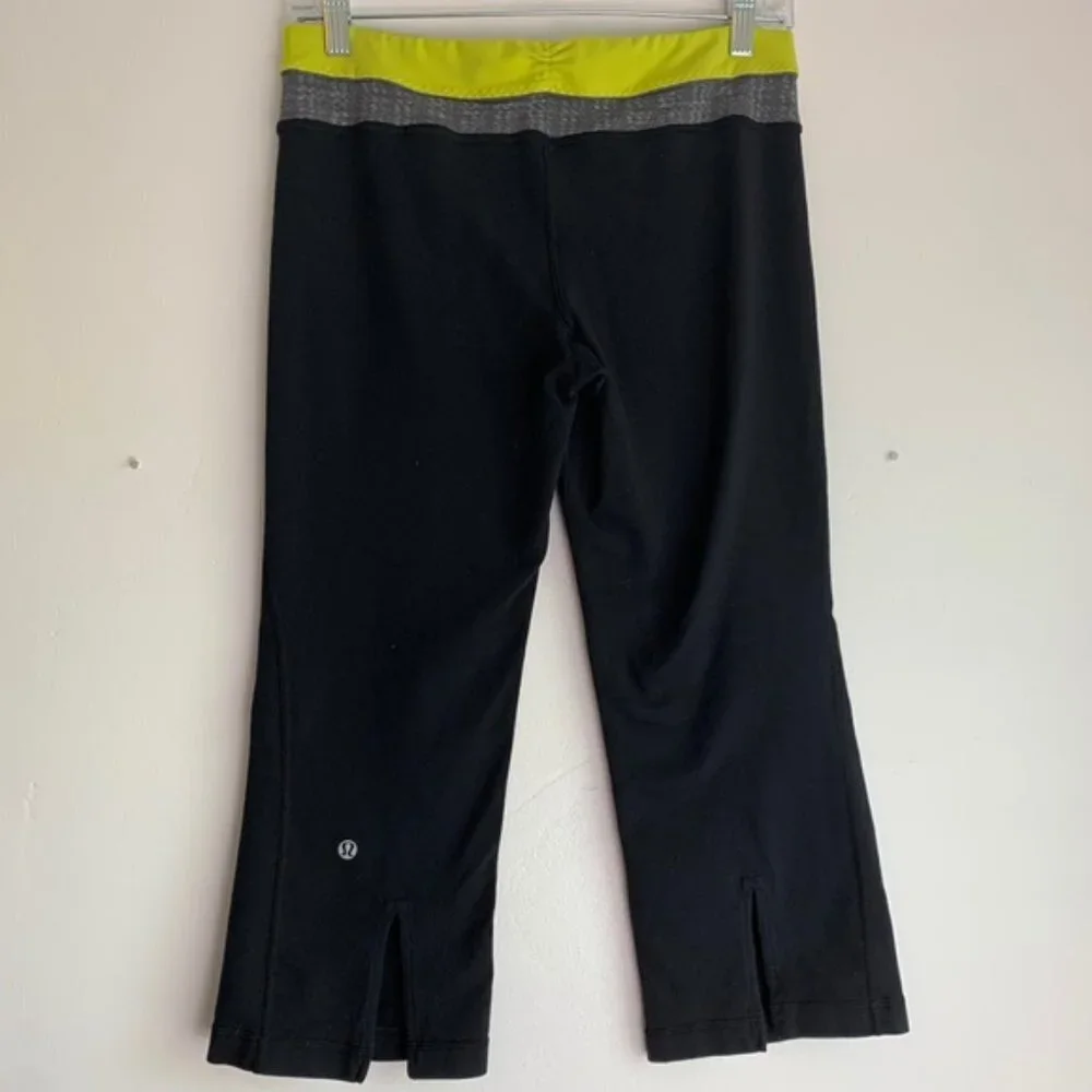 LULULEMON Black & Quilt Gather & Crow Cropped Leggings